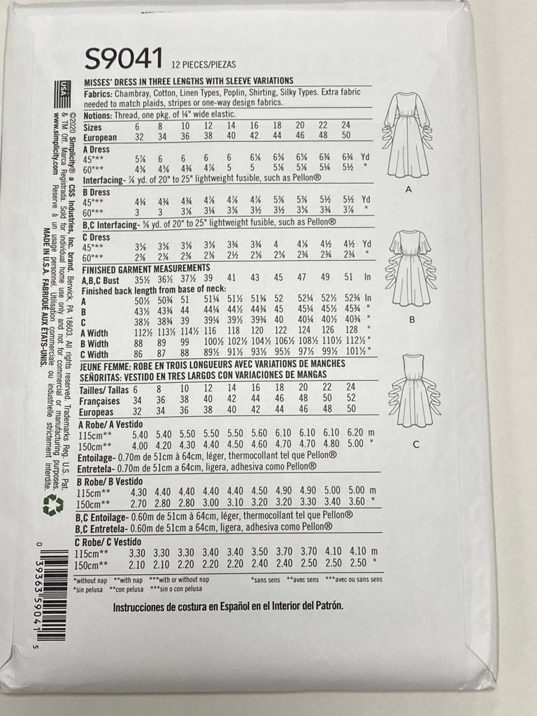 Simplicity S9041 - Sash Wrap Style Dress