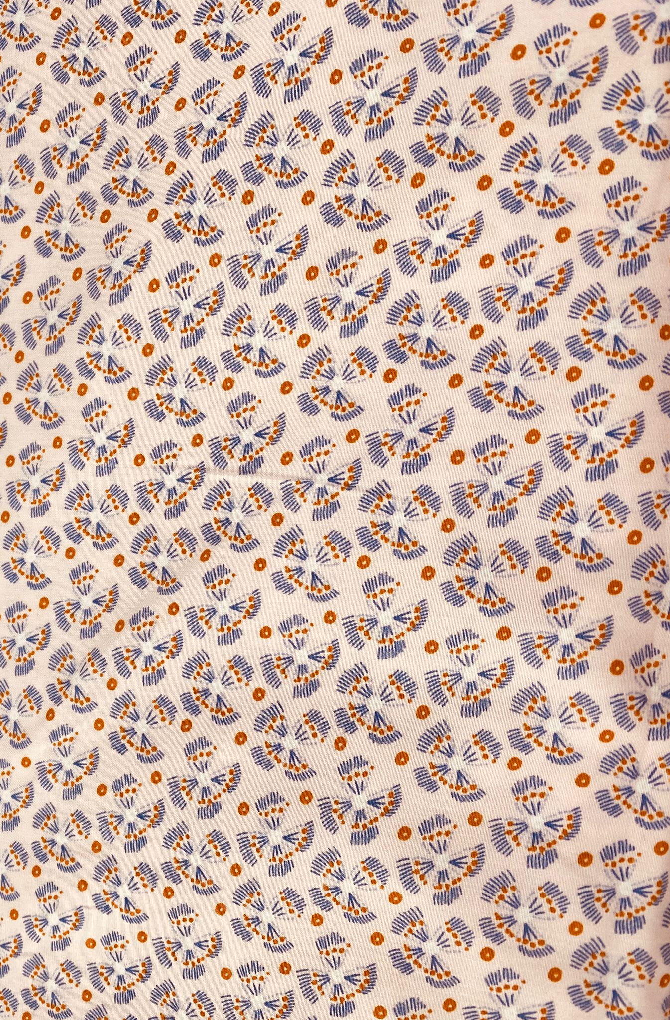 Light Pink Viscose with a Blue Print