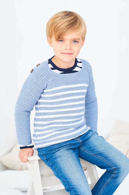 Children's Crochet Top and Sweater Crochet Pattern in Bambino DK (2 designs)