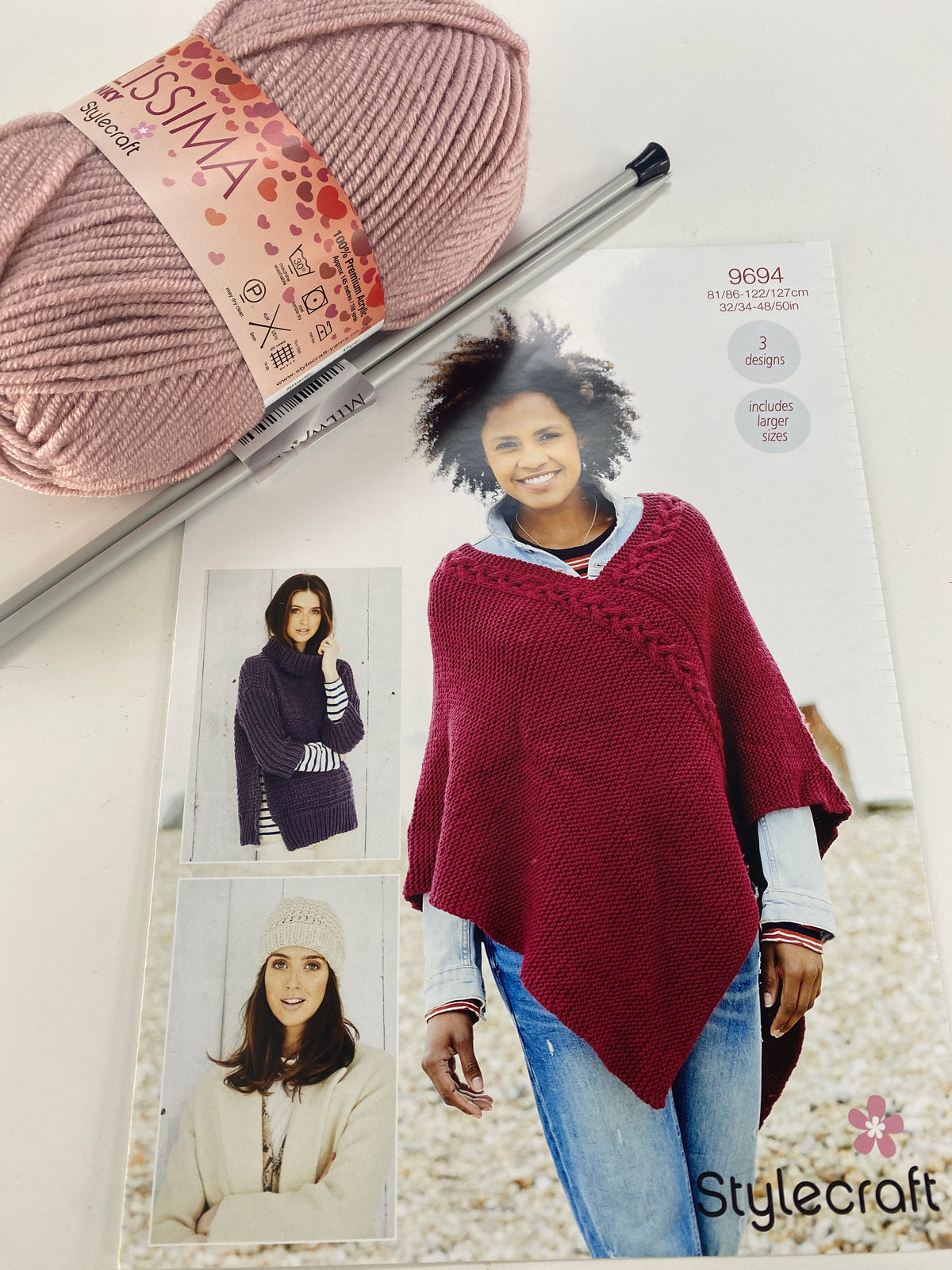 Knitting Bundle - 3 designs with Yarn for Hat