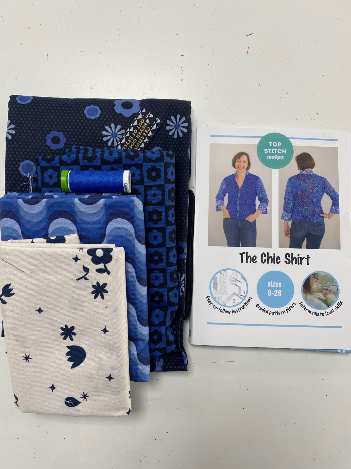 Top Stitch Makes - Complete Dress Making Kit - The Chic Shirt (Patchwork Version)