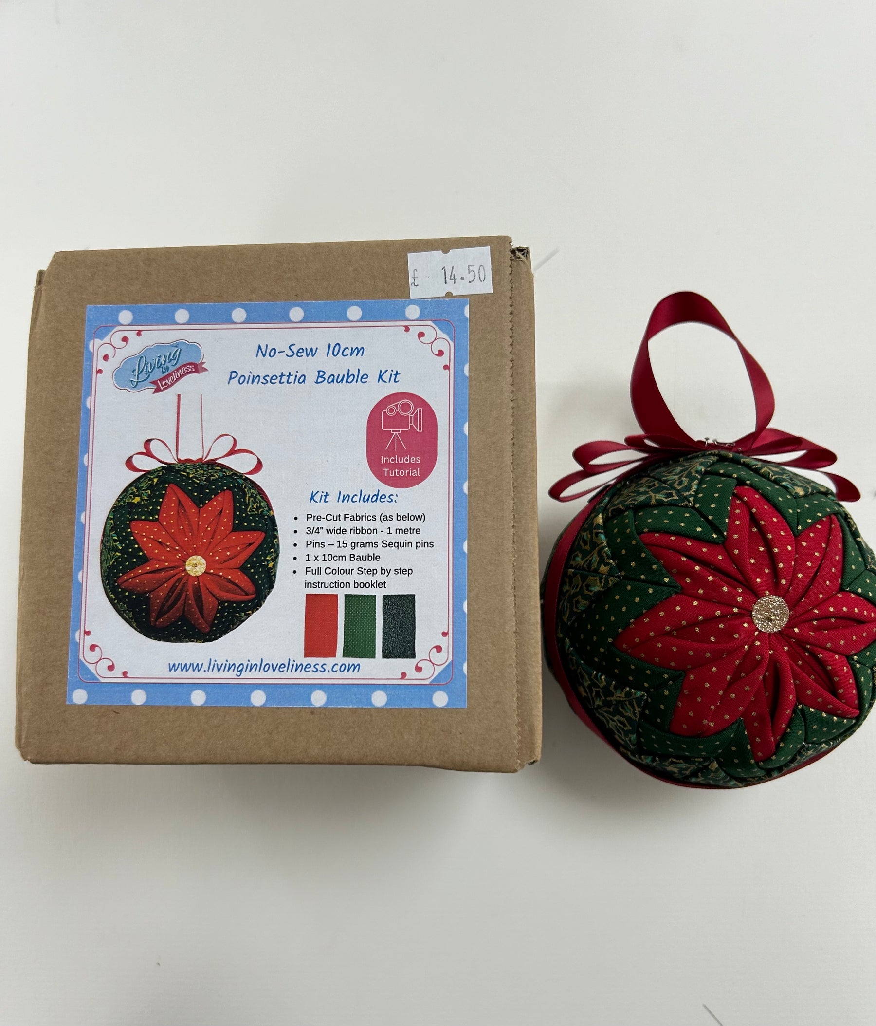 Living in Loveliness - No Sew Patchwork Bauble Kits (10cm)