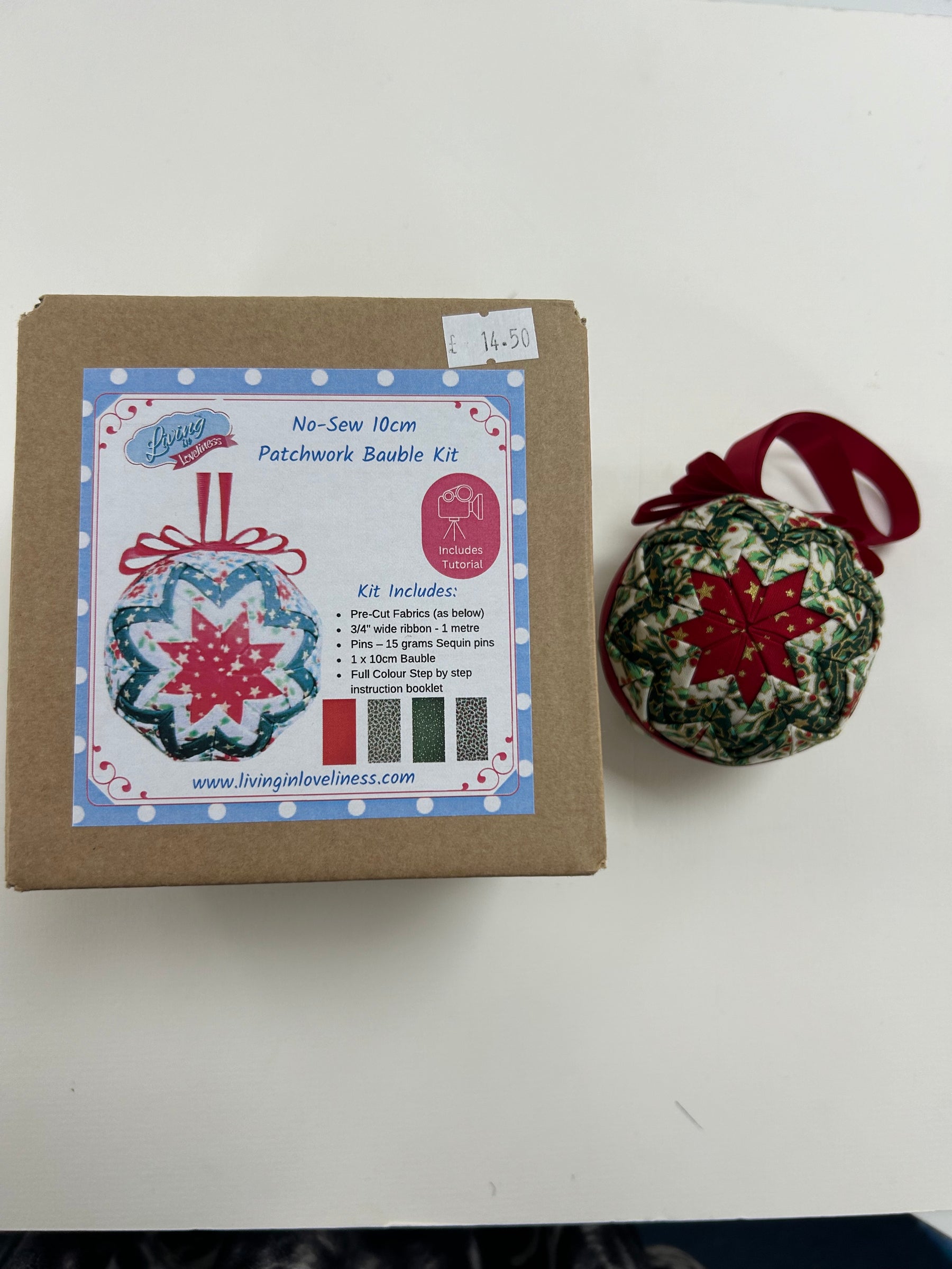 Living in Loveliness - No Sew Patchwork Bauble Kits (10cm)