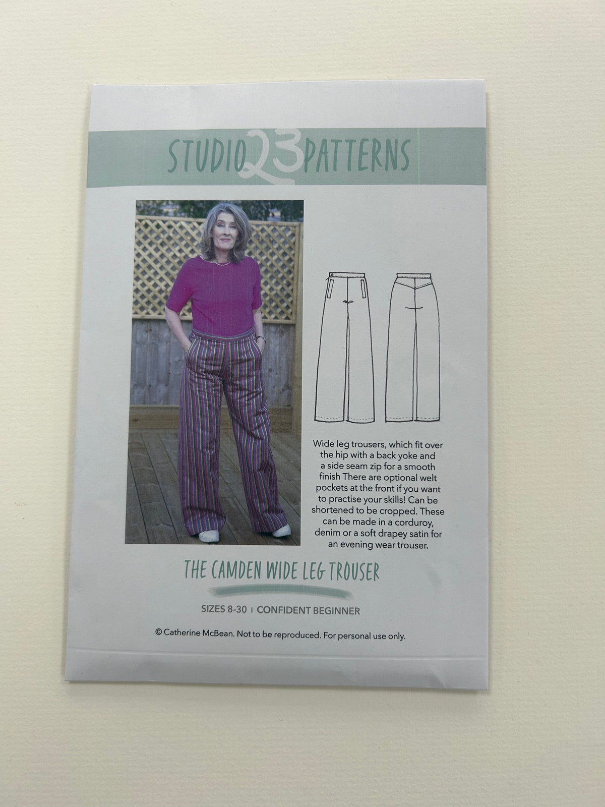 Studio 23 Patterns - The Camden Wide Leg Trouser