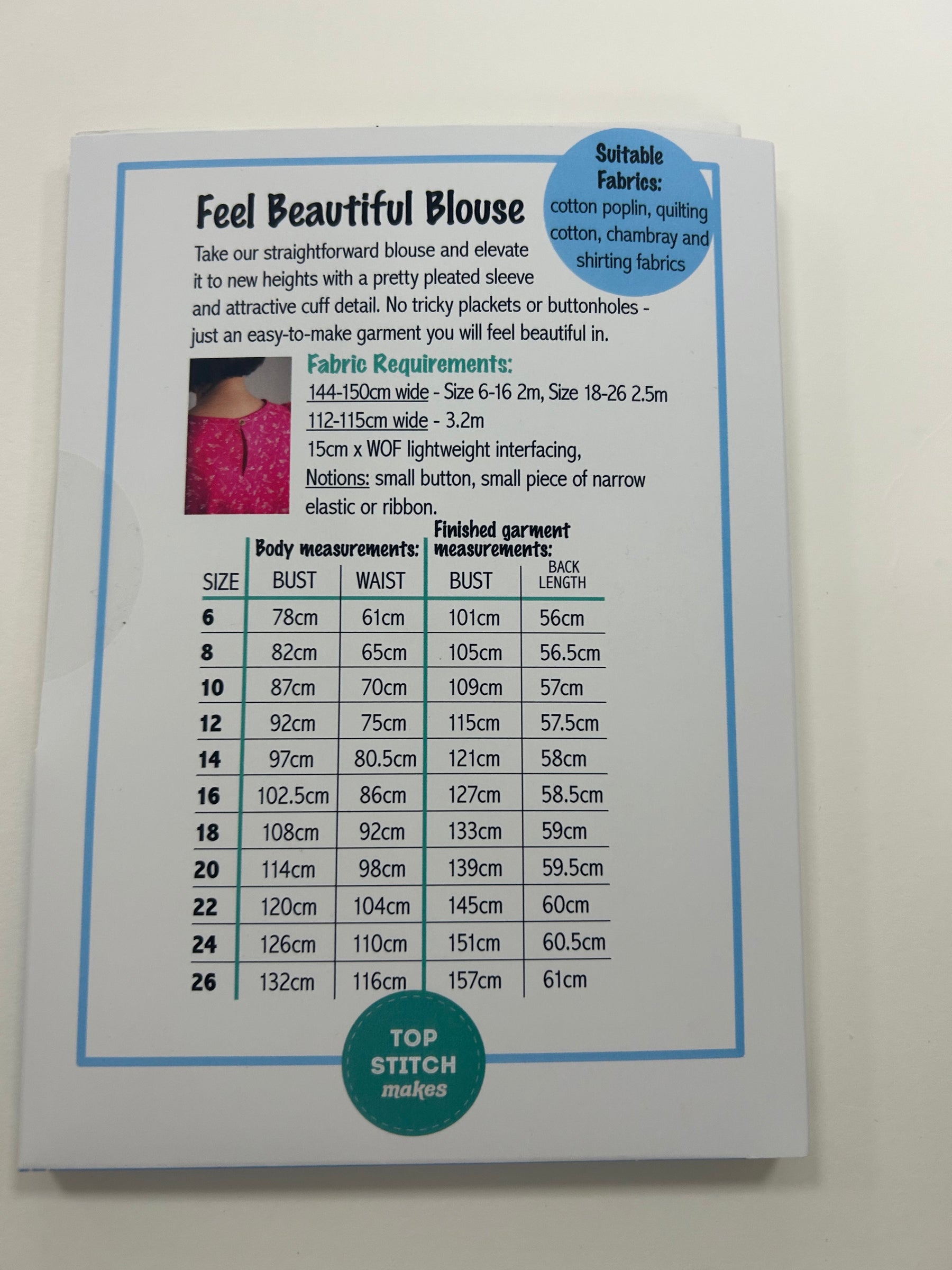 Top Stitch Makes - Feel Beautiful Blouse