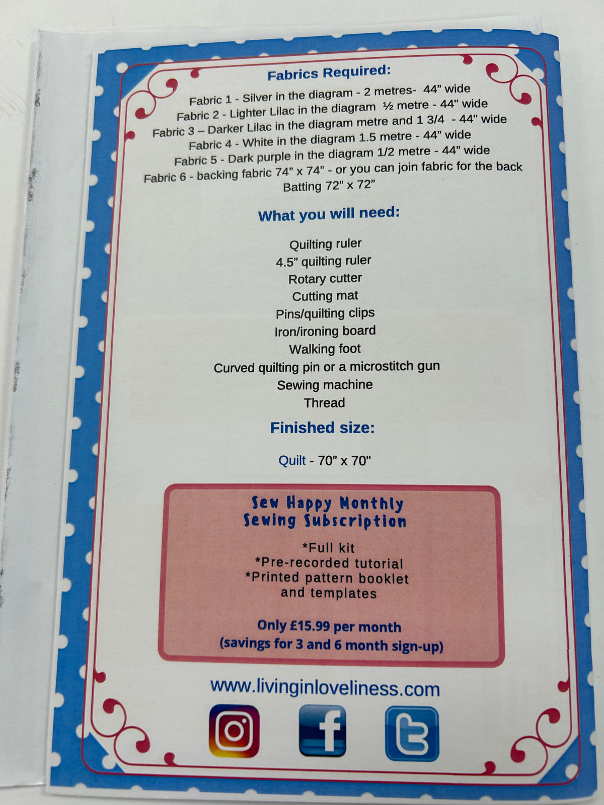 Living in Loveliness - Crowned with Love Quilt Pattern