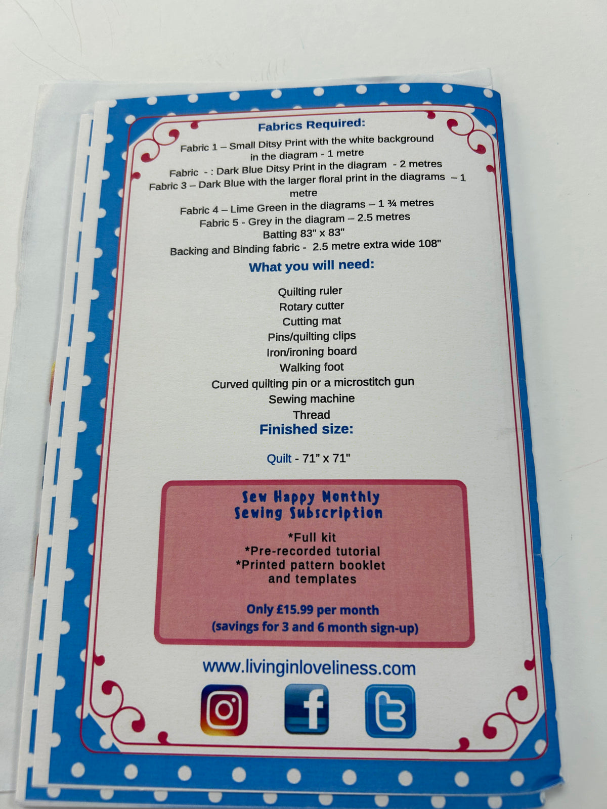 Living in Loveliness -Double Lucky Star Quilt Pattern