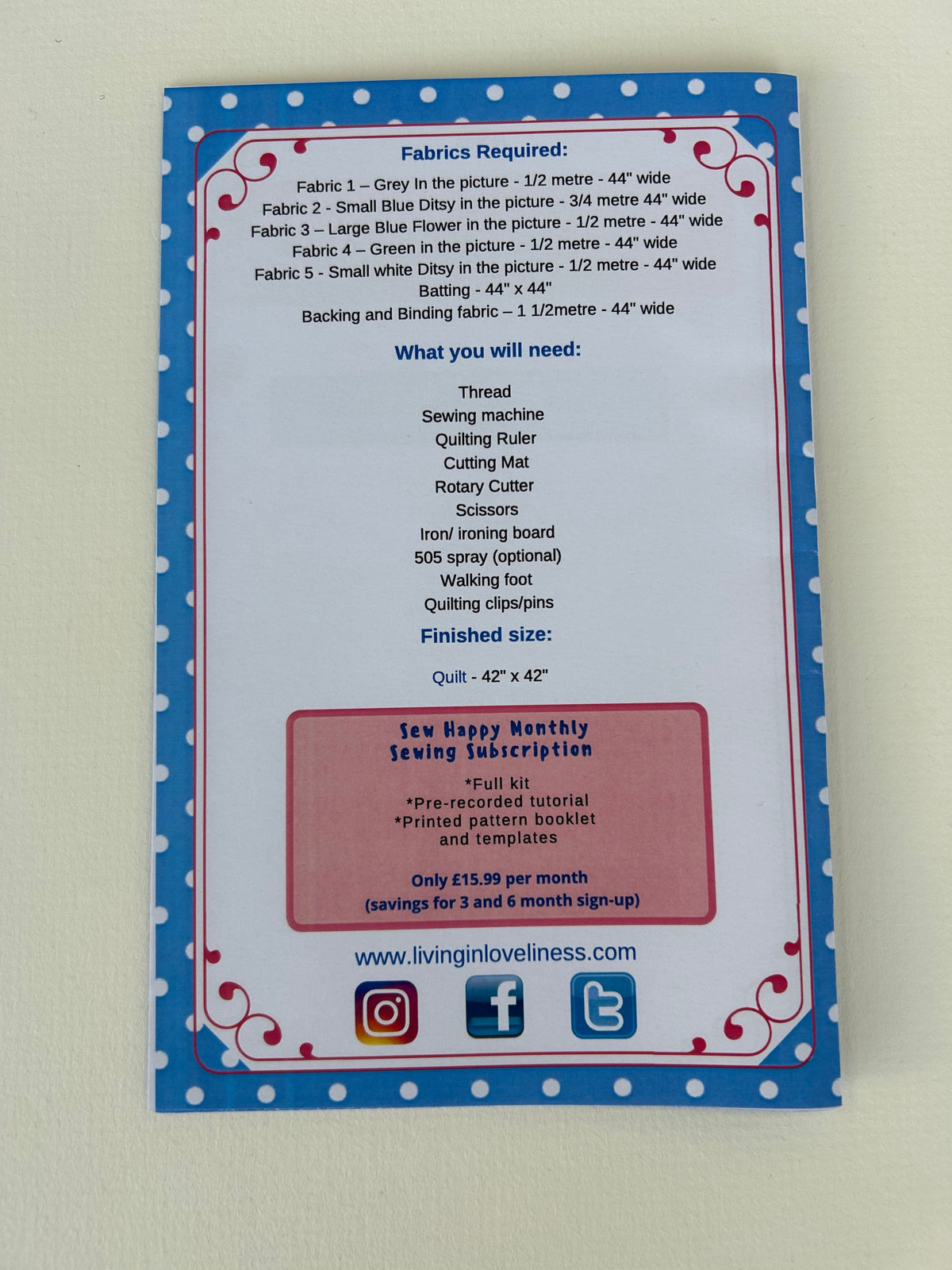 Living in Loveliness -Strawflower Quilt Pattern