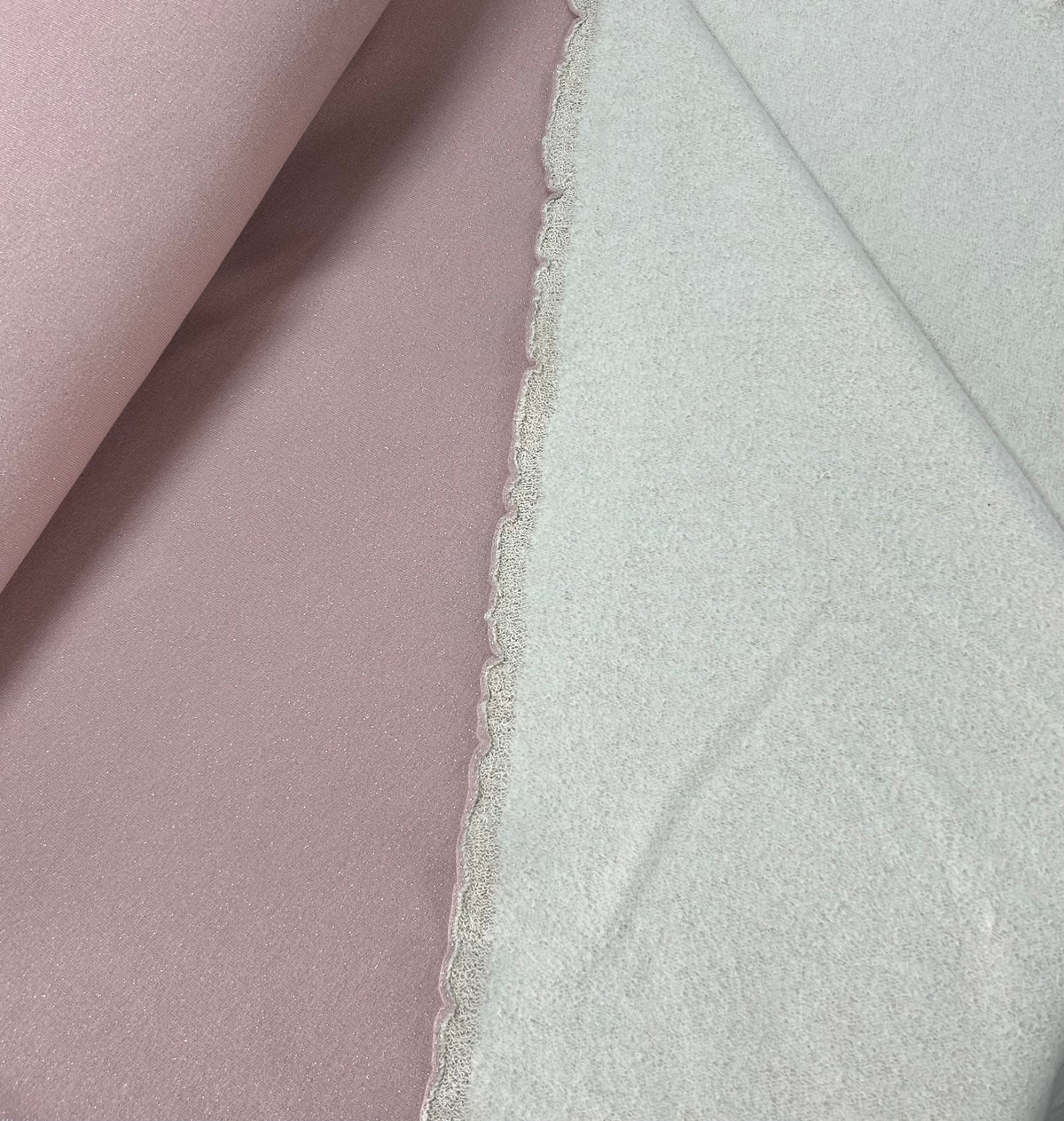Pink Fleece backed Jersey Knit with a hint of Sparkle
