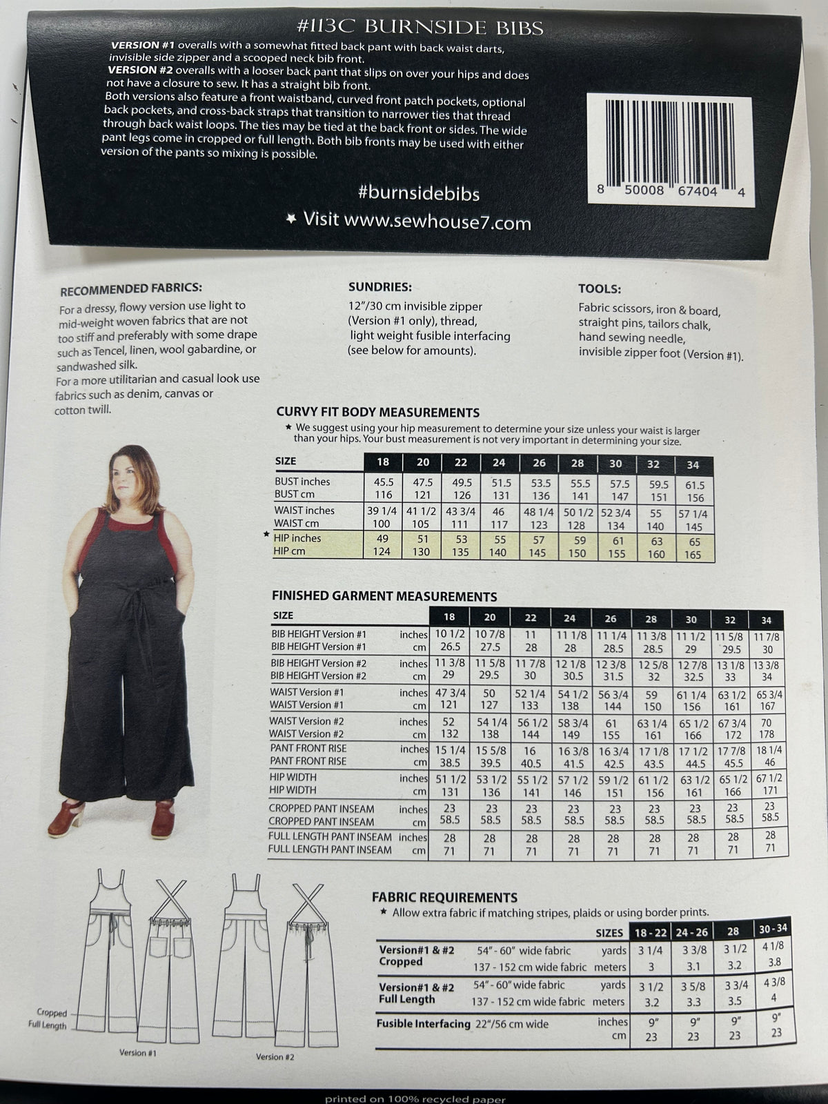 Sew House Seven, Burnside Bibs (#113C)