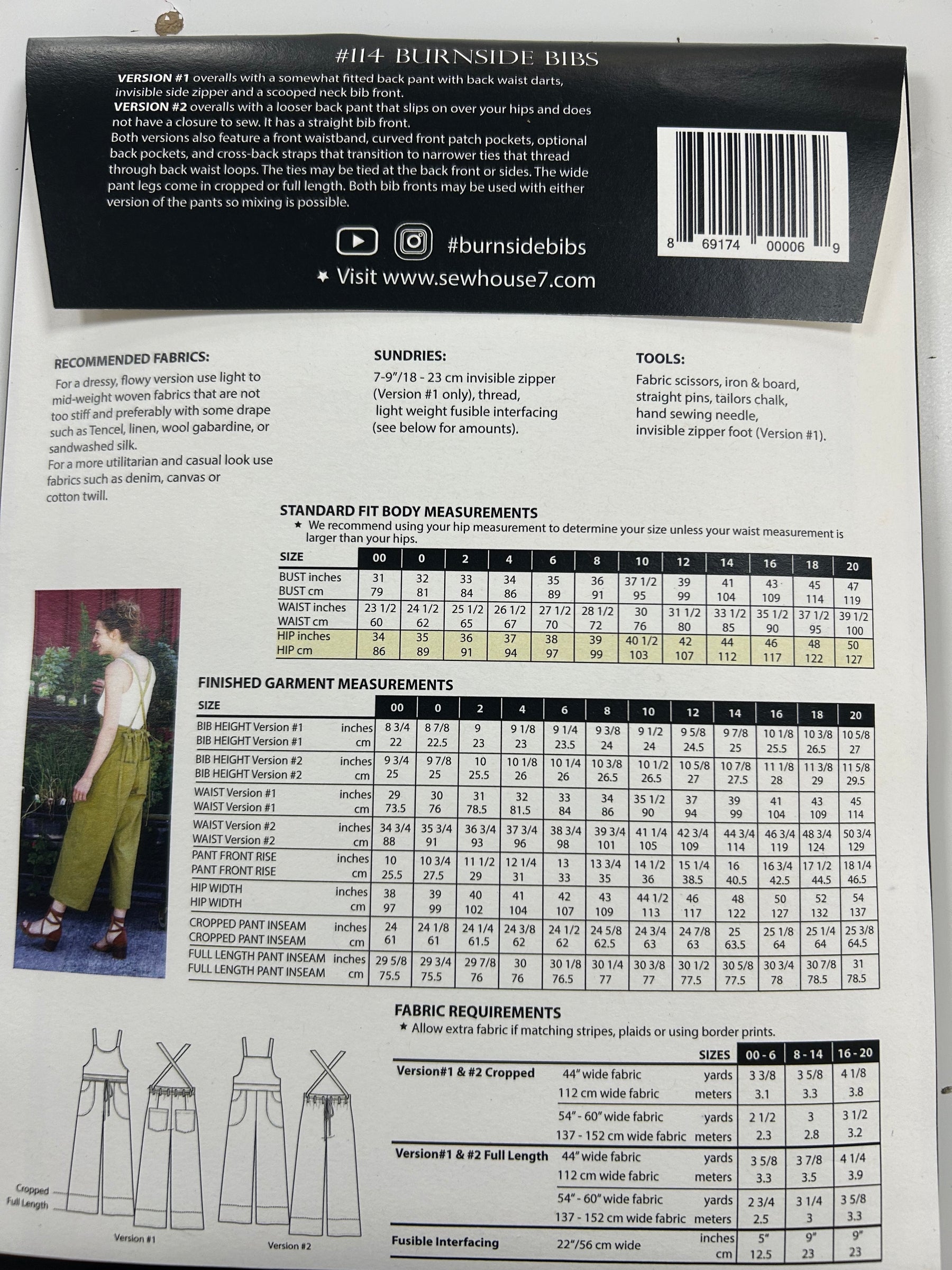 Sew House Seven, Burnside Bibs (#114)