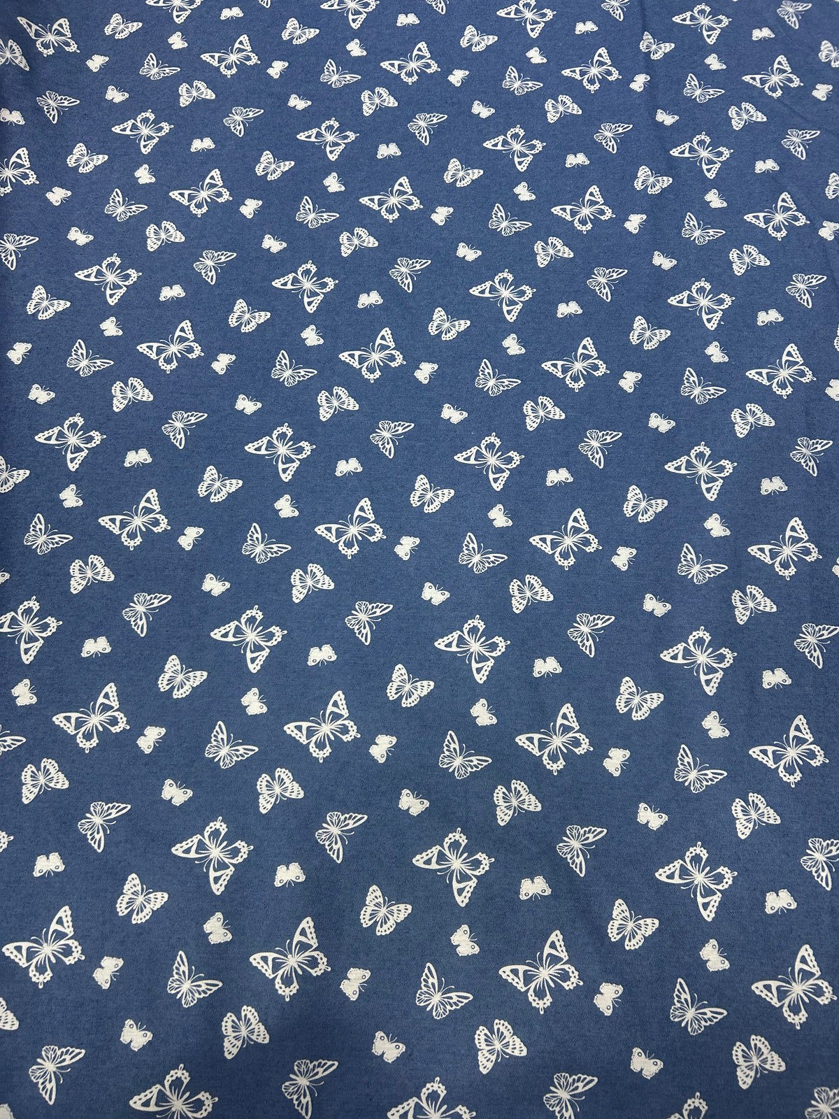 Cotton denim style print (Butterfly & Patchwork)