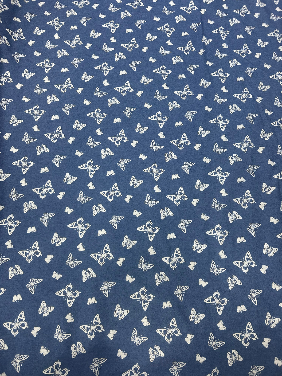 Cotton denim style print (Butterfly & Patchwork)