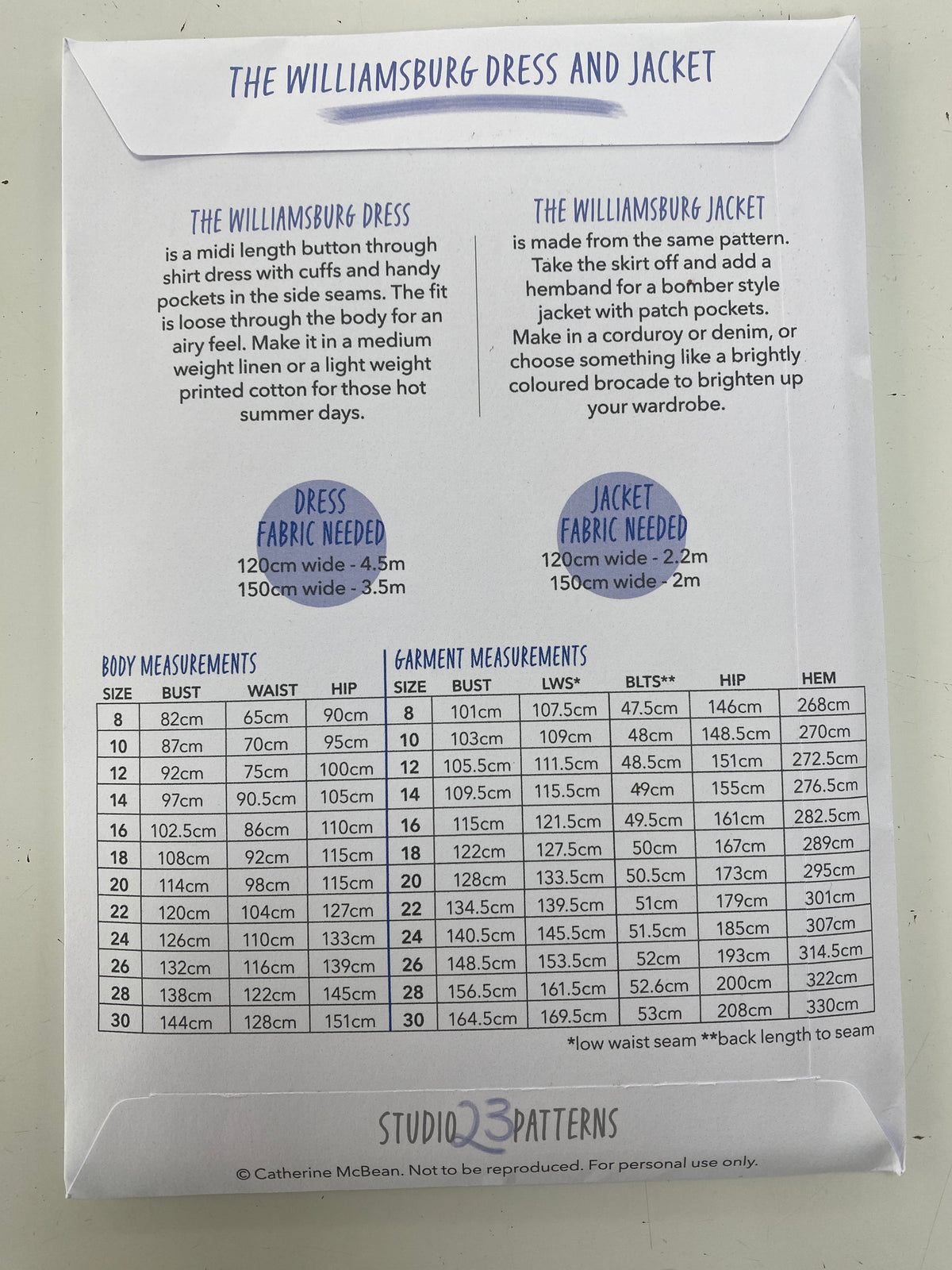 Studio 23 Patterns - The Williamsburg Dress and Jacket