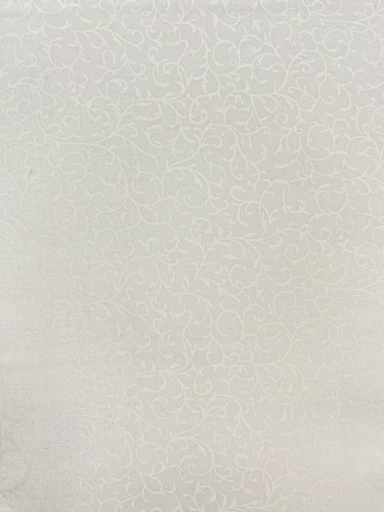 Essentials Classic Scroll in White Cotton by Makower