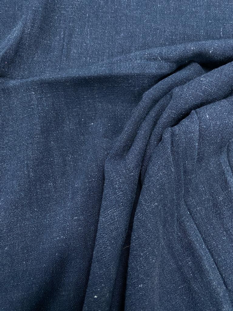 Soft Linen Viscose Blend (Navy Blue)