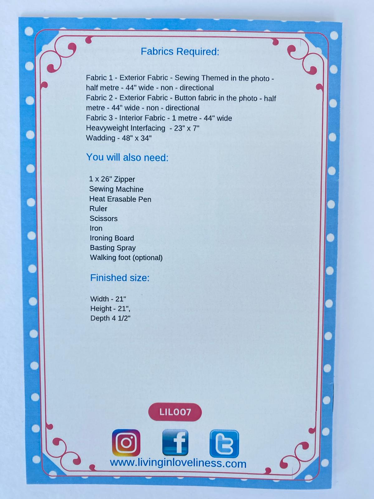 Living in Loveliness - Quilt Safe Bag