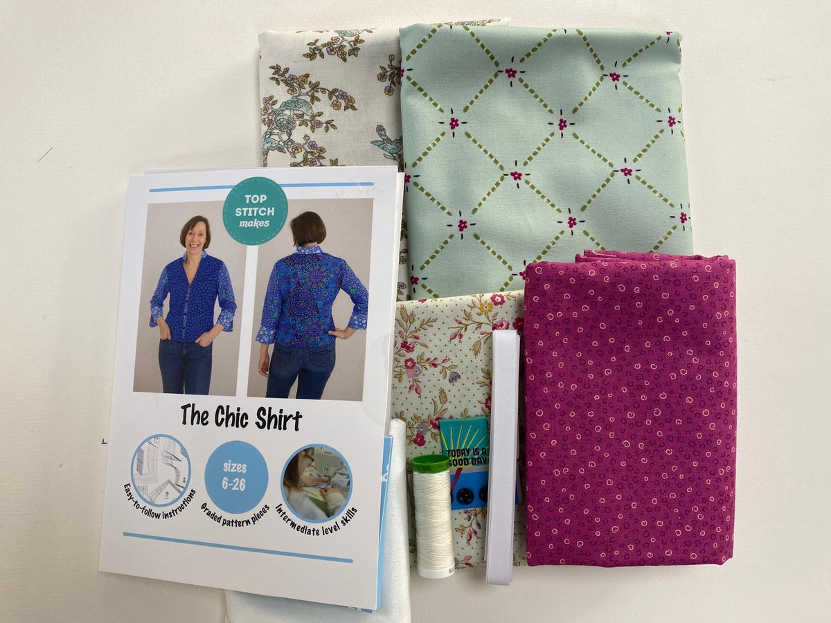 Top Stitch Makes - Complete Dress Making Kit - The Chic Shirt (Patchwork Version)