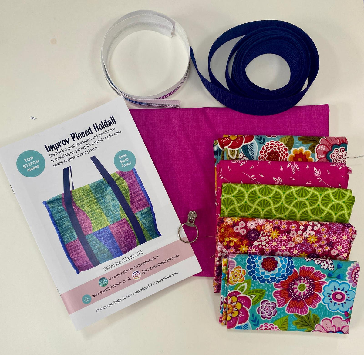 Top Stitch Makes Improv Pieced Holdall Bag Making Kit