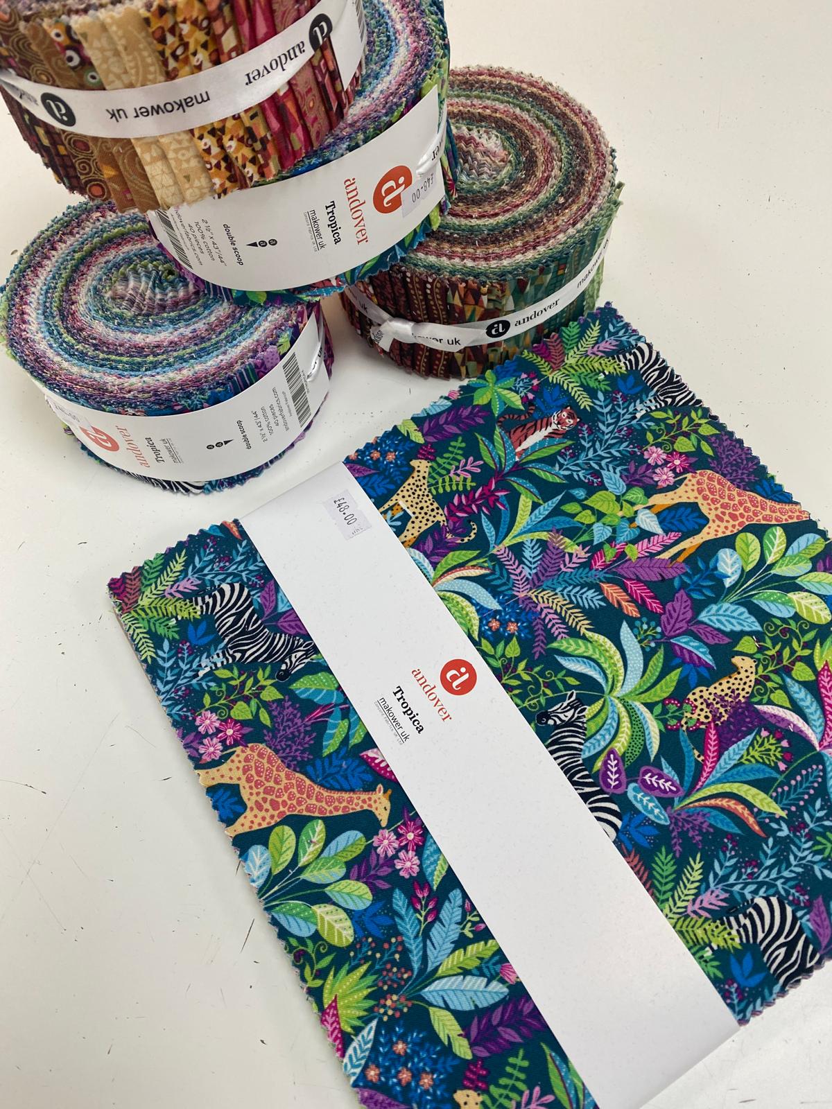 Design Rolls or 'Jelly Rolls' (Makower & Andover) 40 pieces of fabric