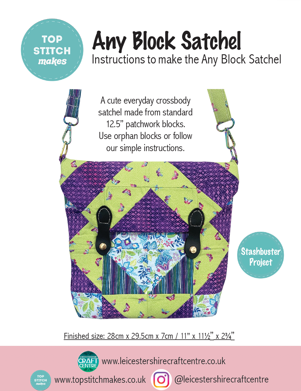 Any Block Satchel Pattern by Top Stitch Makes