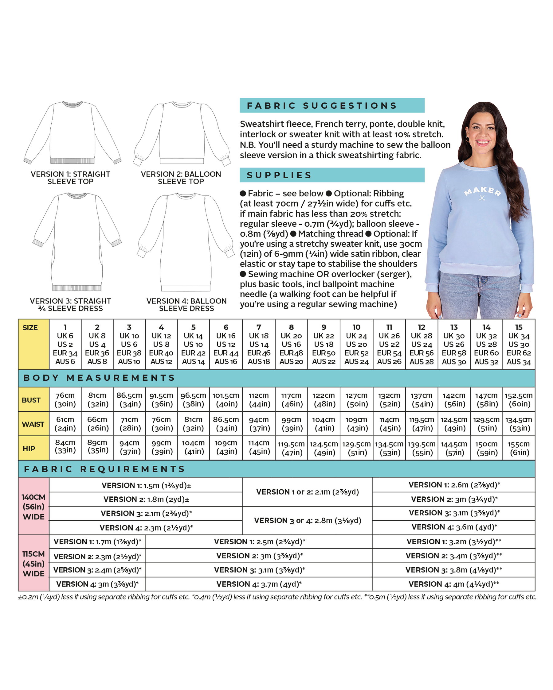 Tilly and the Buttons - Billie - Dress or Sweatshirt (No 1033)