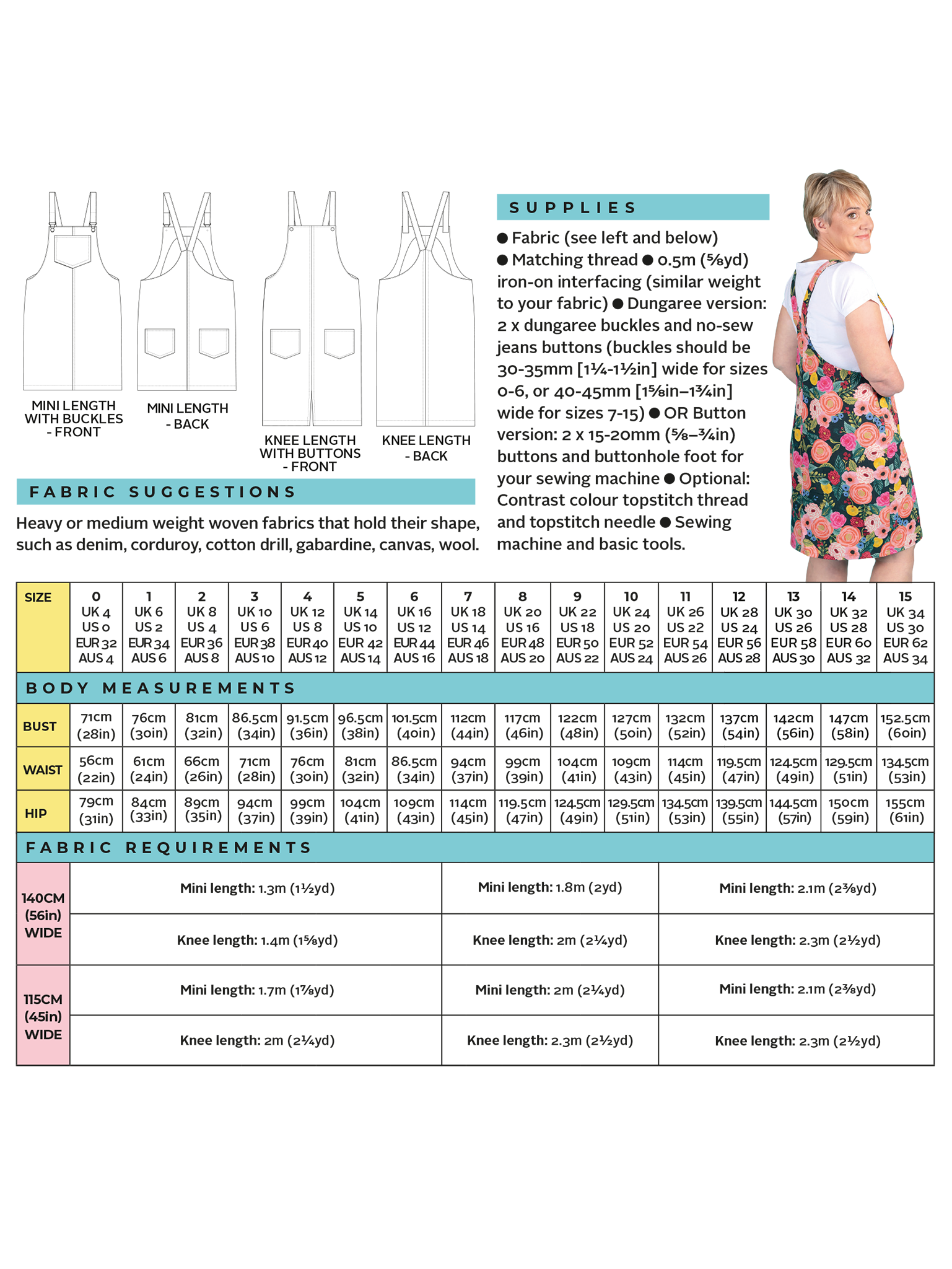 Tilly and the Buttons - Cleo - Pinafore or Dungaree Dress (No 1014)
