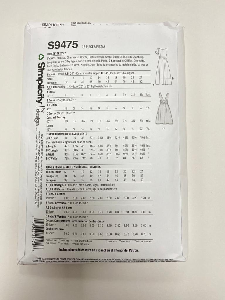 Simplicity S9475 - Sweetheart Neckline Dresses