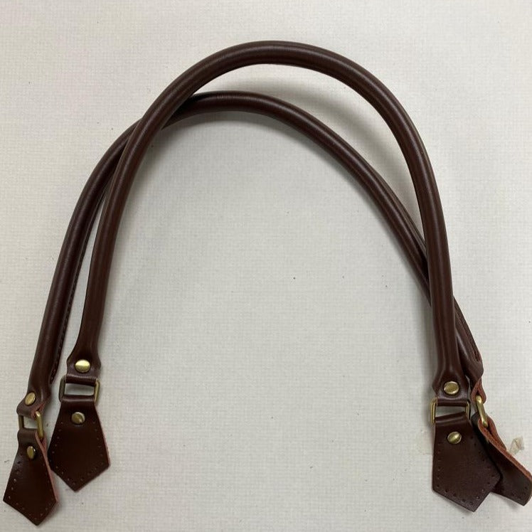Pair of Leather Bag Handles (Brown)