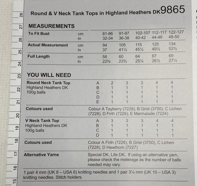 Round & V Neck Tank Tops in Highland Heathers DK (2 designs)