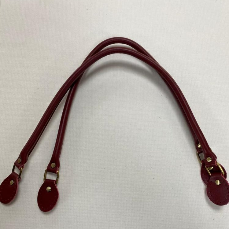Pair of Leather Bag Handles (Wine)