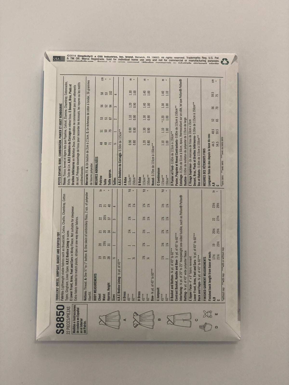 Simplicity S8850A - Children's Dress and Jumpsuit