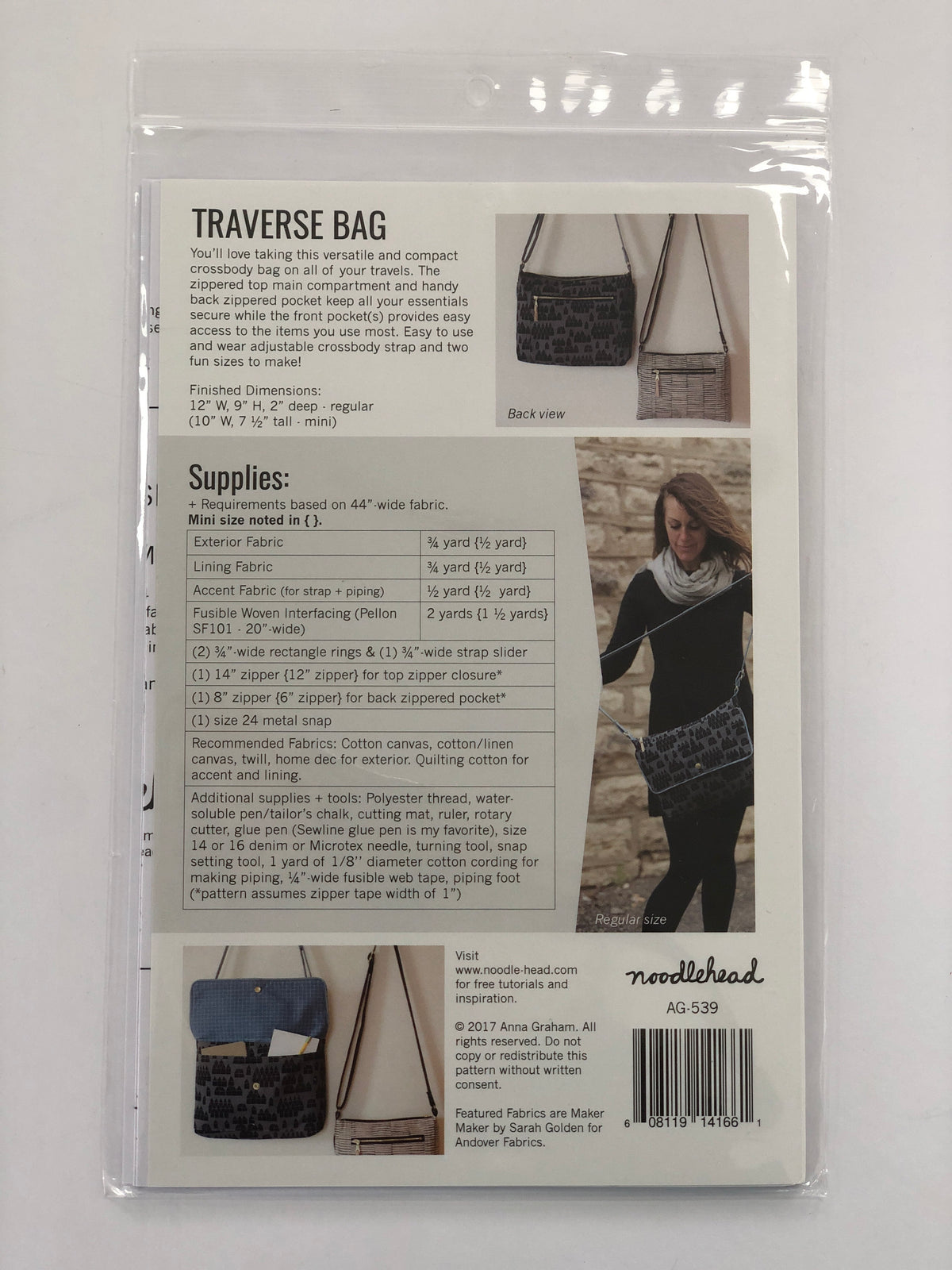 Traverse Bag Making Pattern by Noodlehead