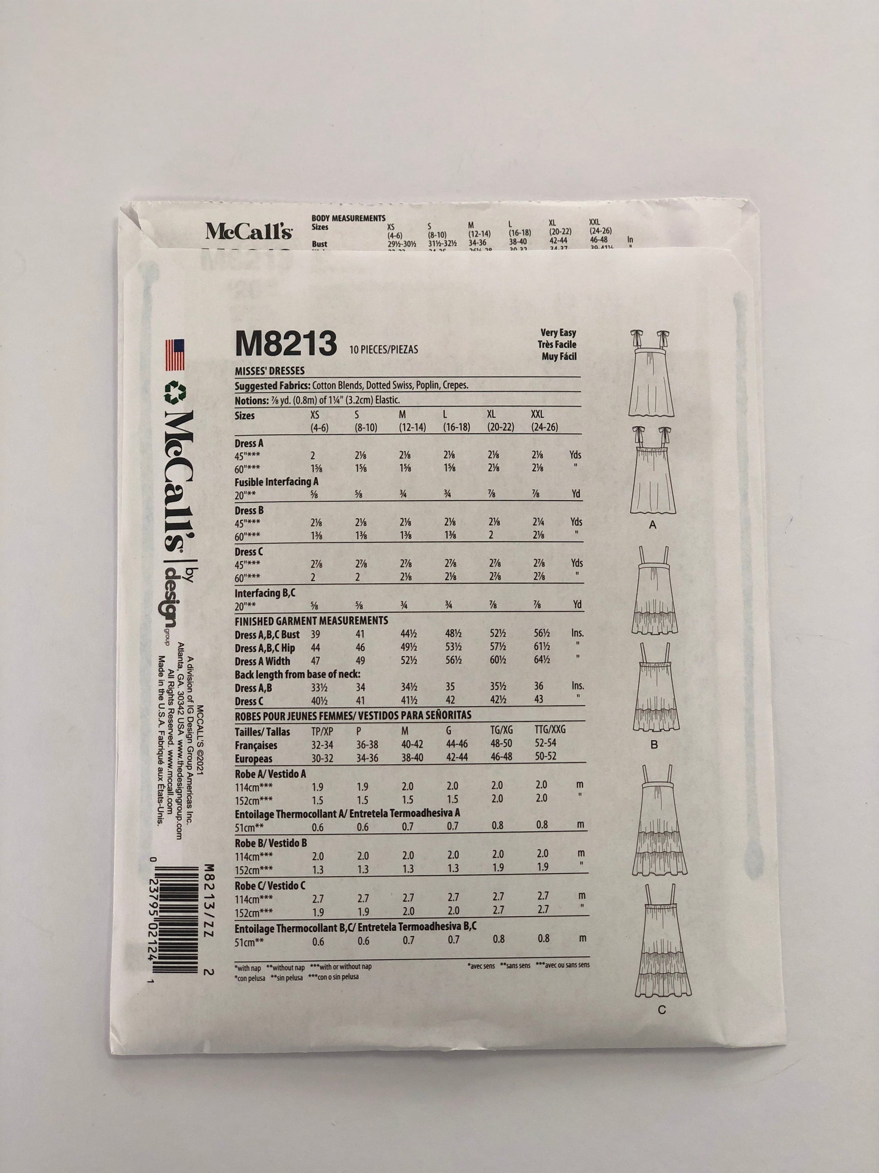 McCall's M8213 - Tiered Summer Dress with Straps