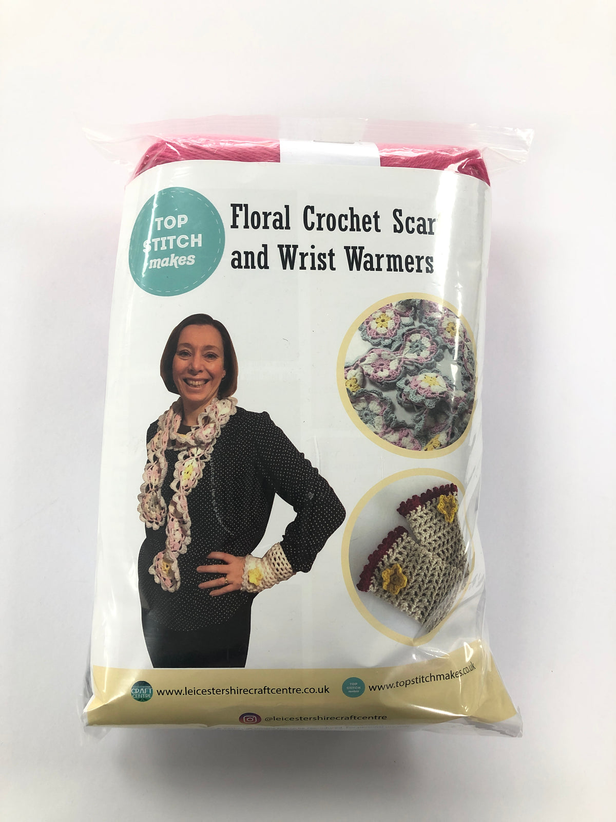 Floral Crochet Scarf and Wrist Warmers Kit