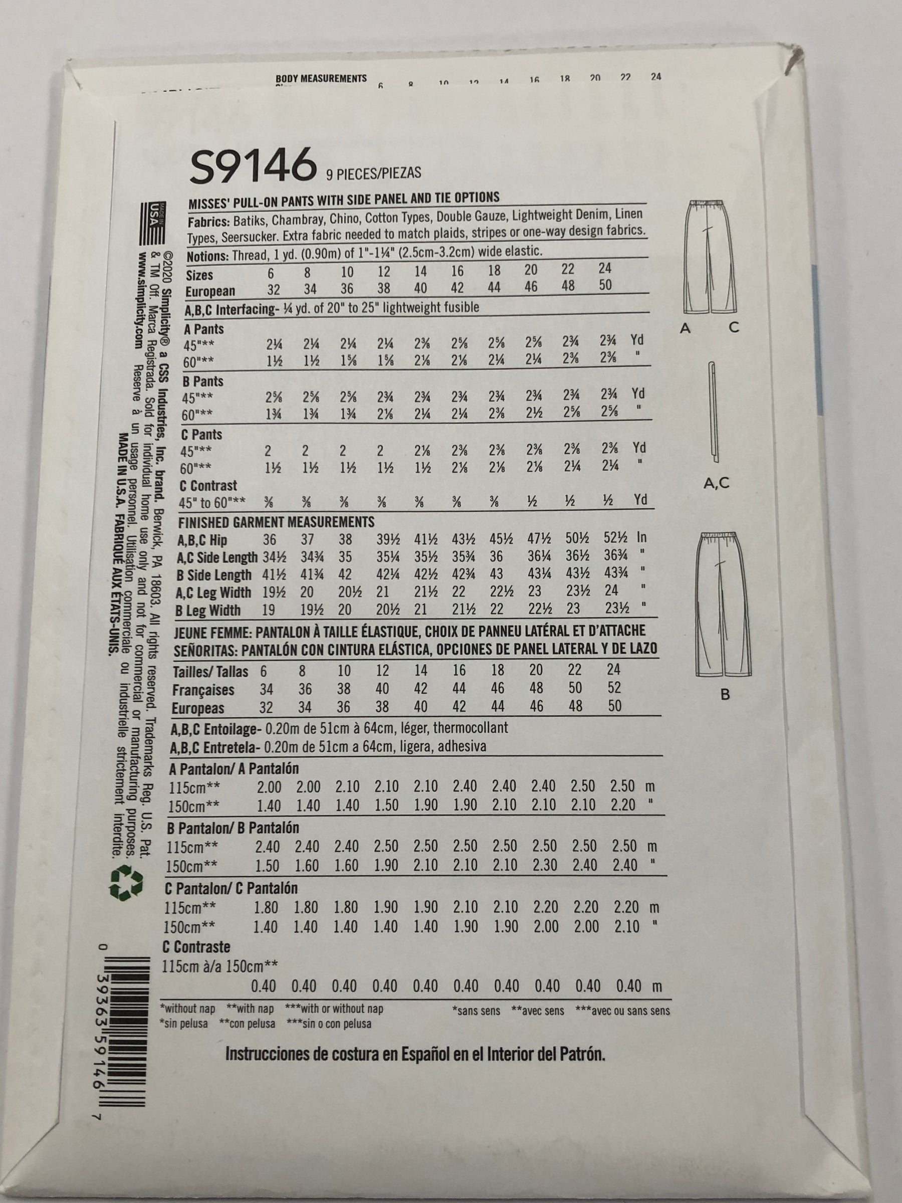 Simplicity S9146 - Summer trousers