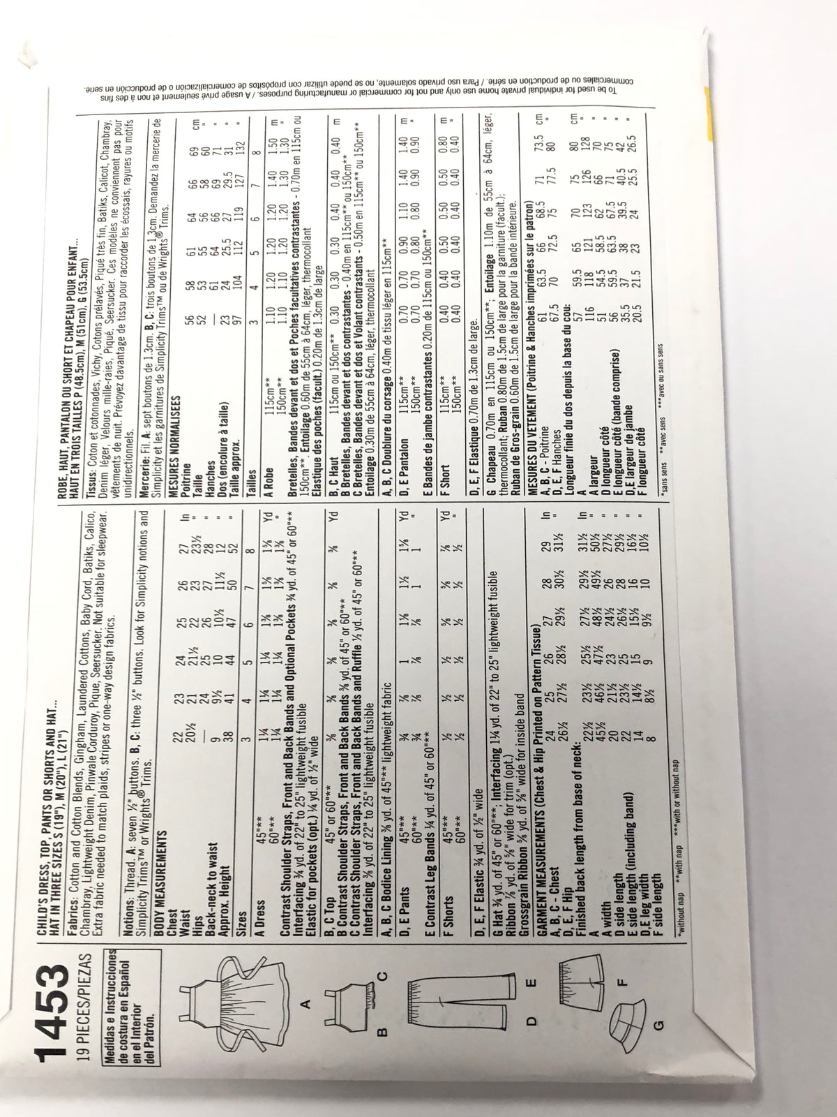 Simplicity S1453 - Sundress, Top, Shorts and Sun Hat