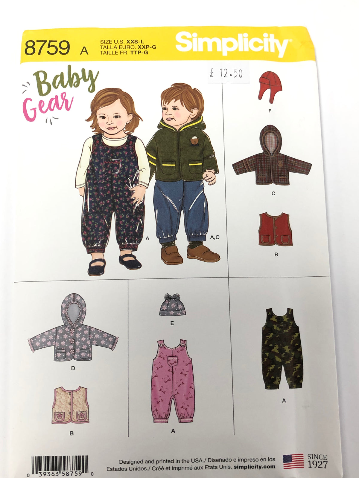 Simplicity S8759 - Baby Gear Pattern