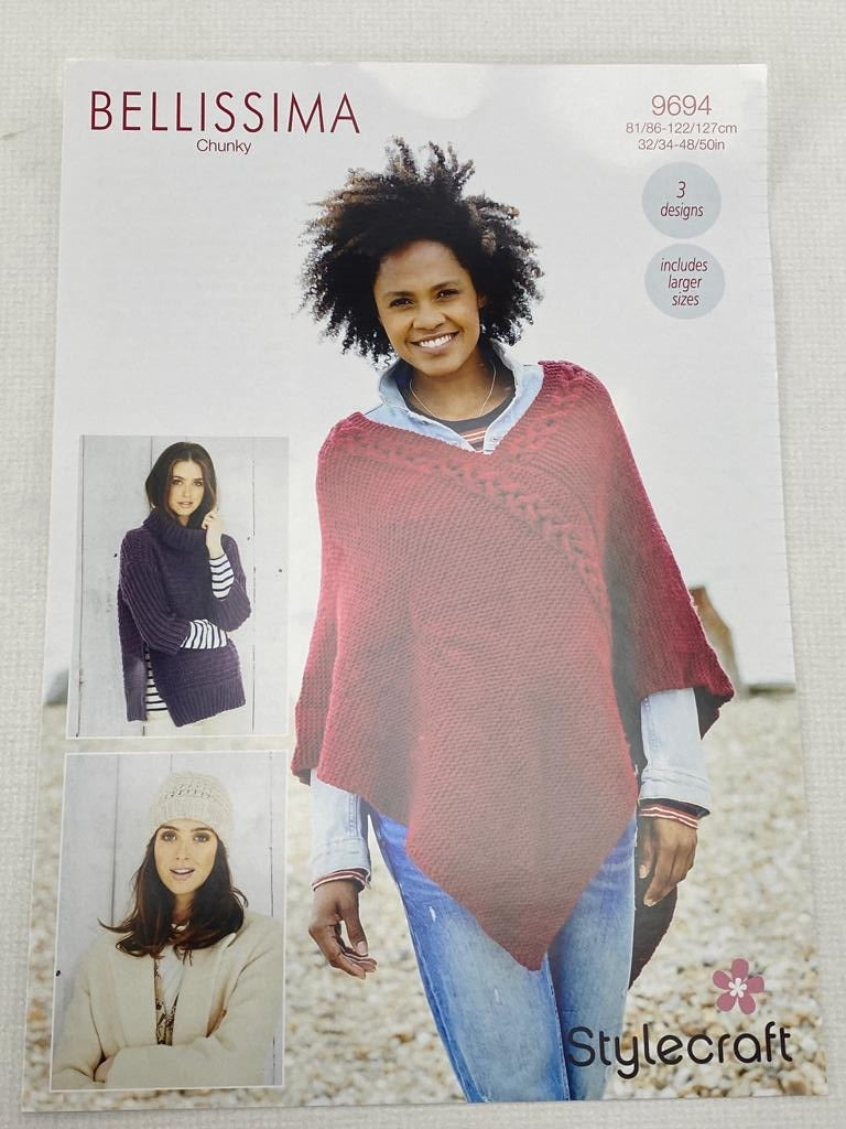 Sweater, Poncho & Hat in Bellissima Chunky (3 designs)