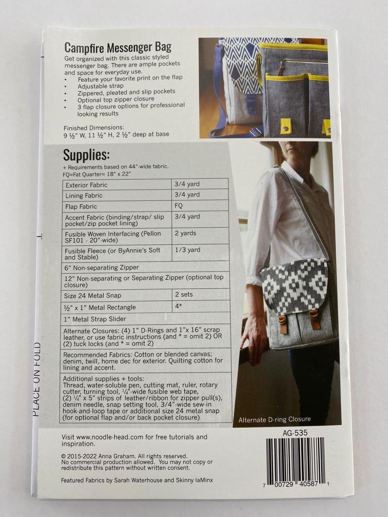Noodlehead - Campfire Messenger Bag Making Pattern