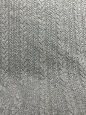 Cable Knit Jersey Fabric - Denim Blue & Grey