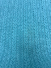 Cable Knit Jersey Fabric - Denim Blue