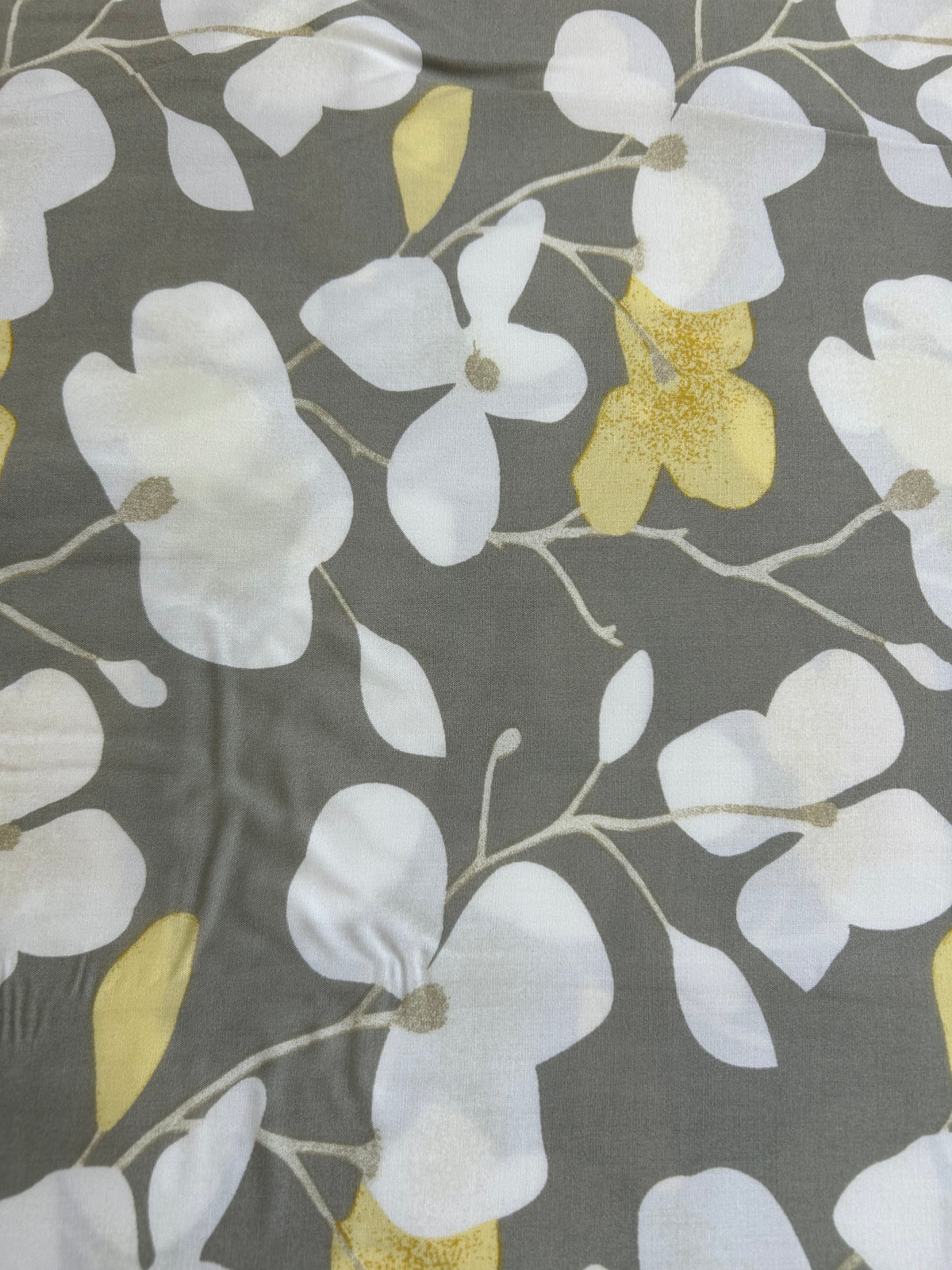 Grey Floral Print Viscose