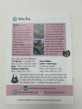 Boho Bag Making Pattern by Top Stitch Makes (PDF Download)