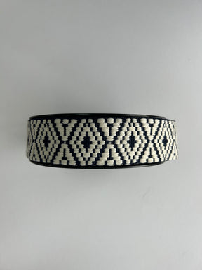 Heavy Duty Tapestry Style Webbing by Dookkii (38mm) (Navy Blue, Green & Red)