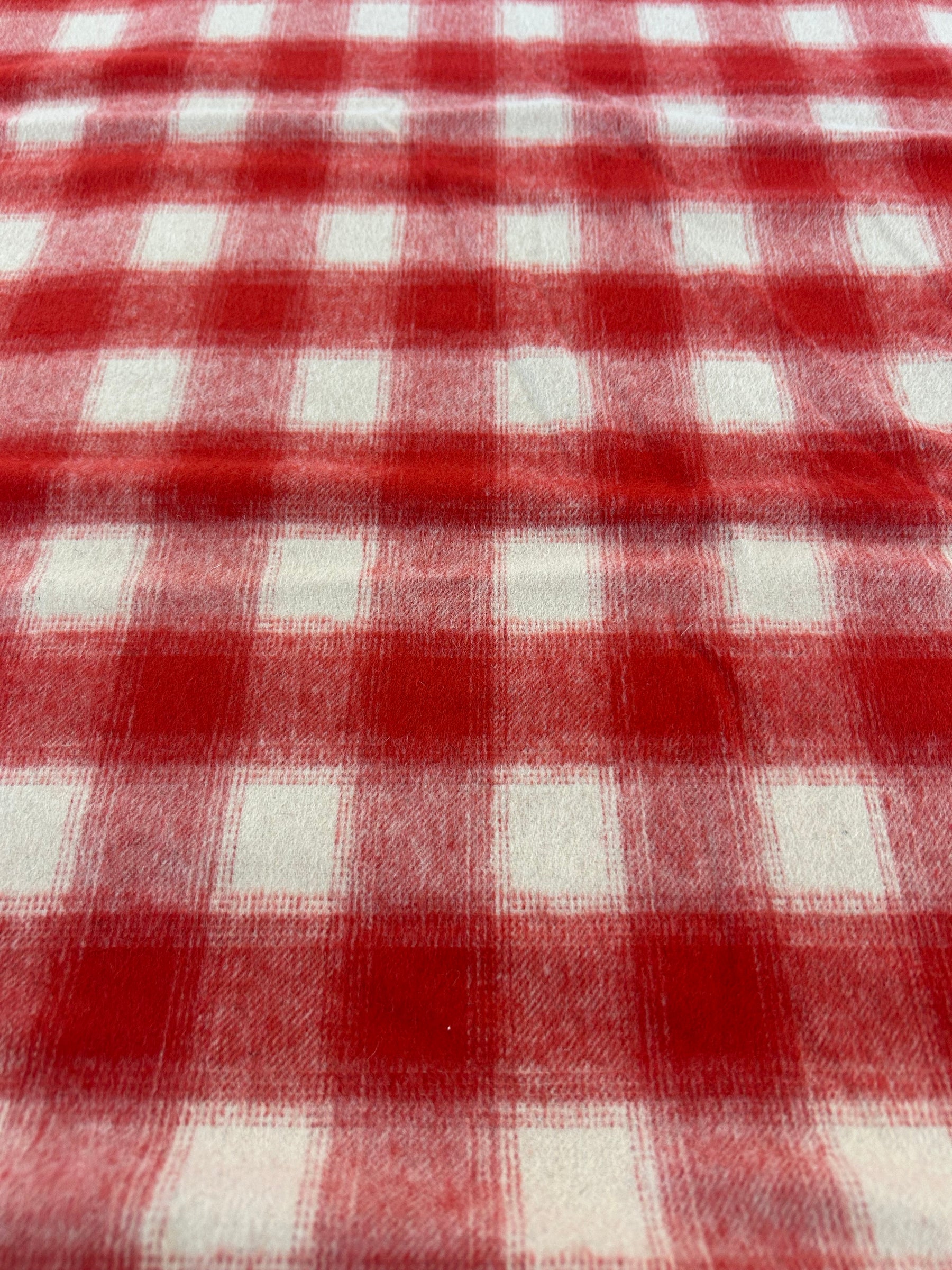 Red & Cream Check Wool