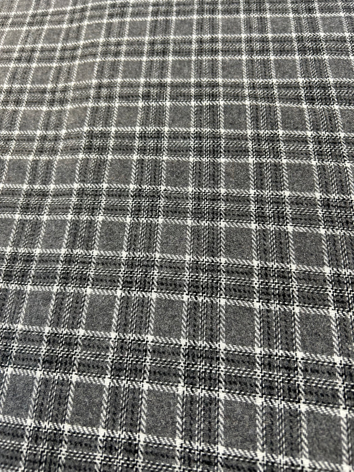 Grey Check Wool Blend
