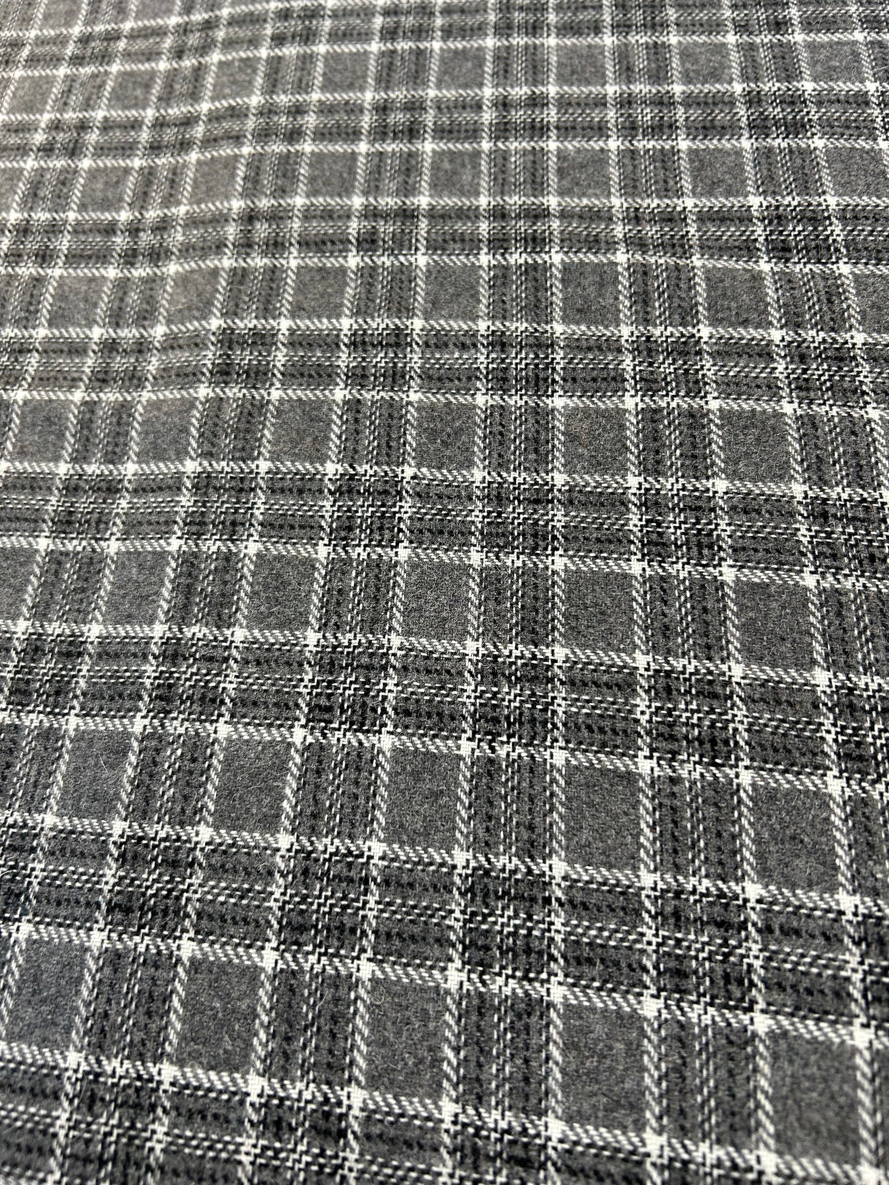 Grey Check Wool Blend