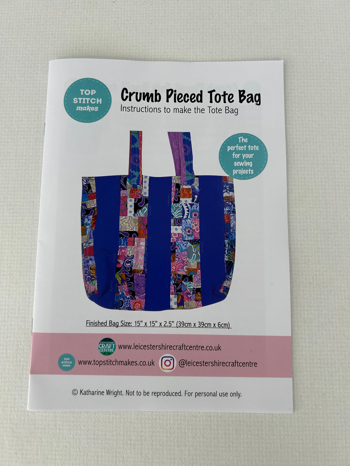 Crumb Pieced Tote Bag Pattern by Top Stitch Makes