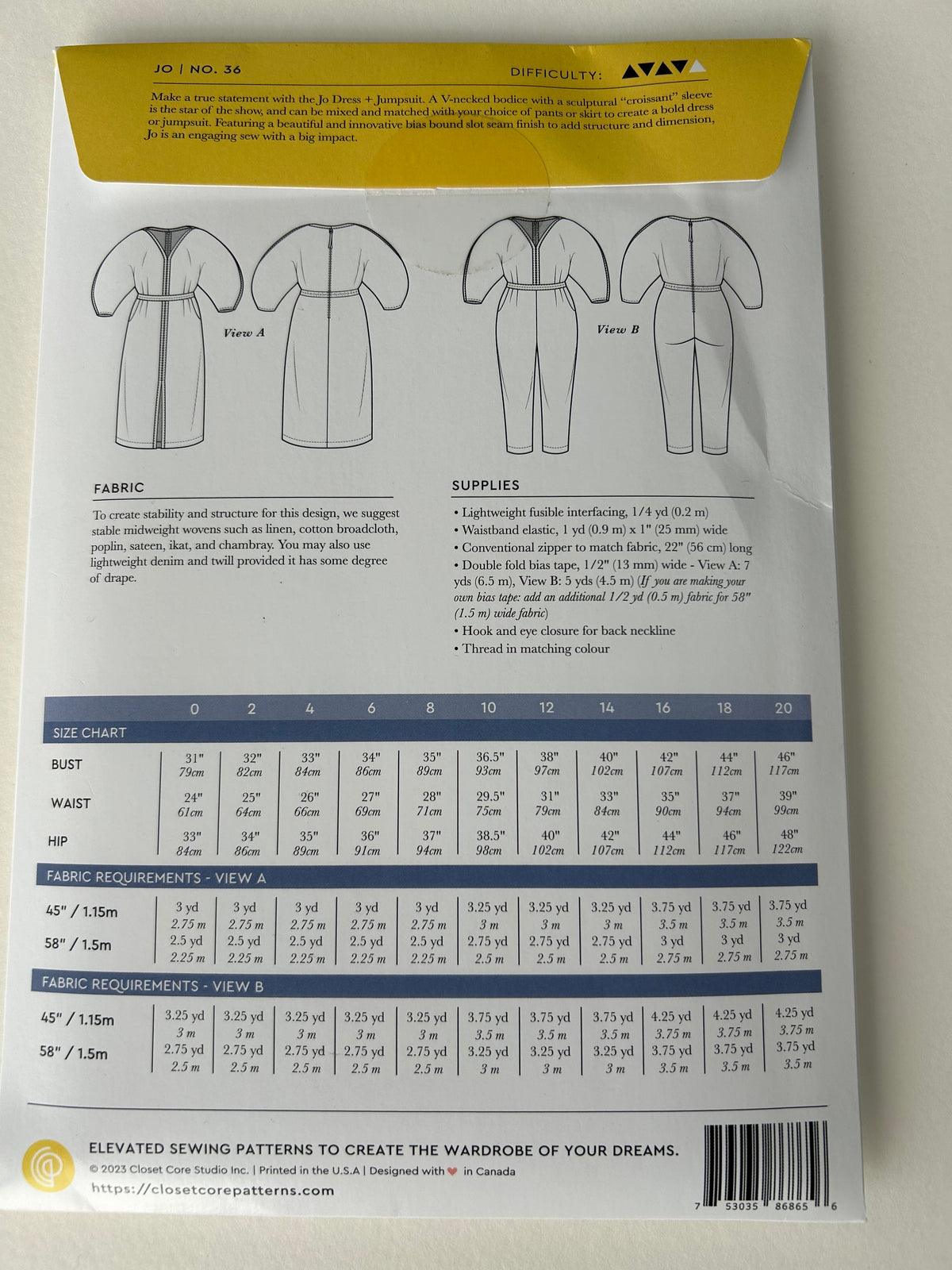 Closet Core Patterns, Jo - Dress & Jumpsuit (No 36)